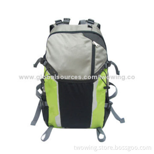 Hiking backpack with functional hip belt and embossed back system, 420D nylon fabric
